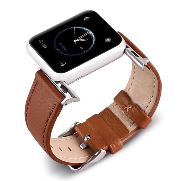 Accessories - Premium  Leather Apple Watch Band Brown